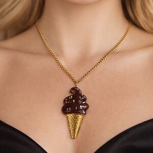 Chocolate Ice Cream Pendant Necklace